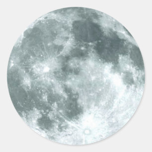 "FULL MOON"-astronomistämplar Runt Klistermärke