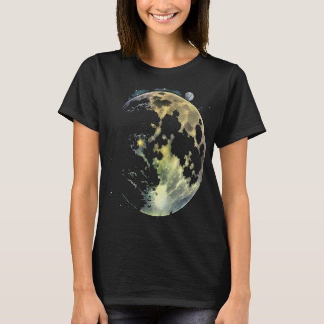 Full Moon Astronomy Astronomer Space   3 T Shirt (Framsida)