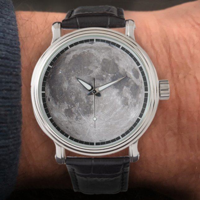 Full Moon Astronomy Bildklocka Armbandsur (Skapare uppladdad)