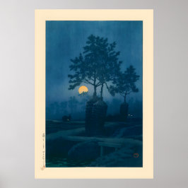 Full Moon at Gamo av Kawase Hasui Poster
