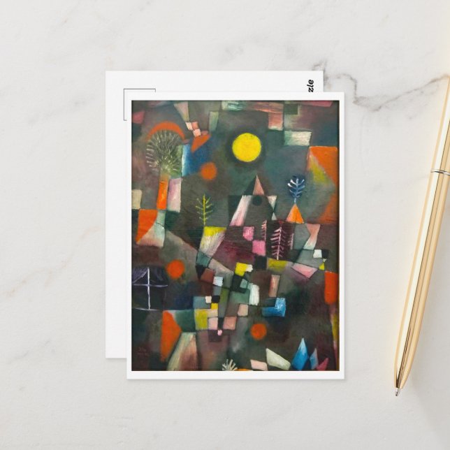 Full Moon av Paul Klee Vykort (Fram/Back In Situ)