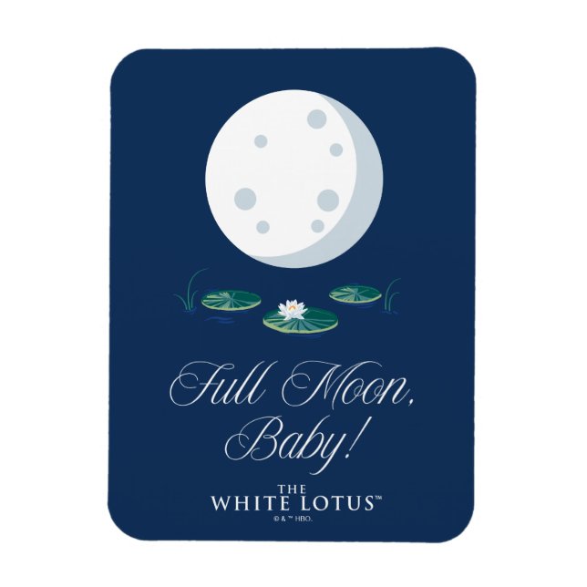 Full Moon, Baby! - Den vita Lotus Magnet (Vertikal)