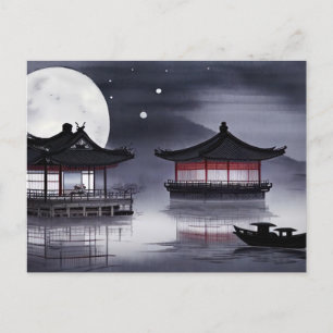 Full Moon bakom Pavilions Vykort