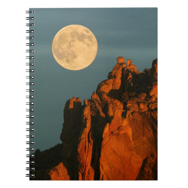 Full Moon | Basalt Cliffs Smith Sten State Park Anteckningsbok (Framsidan)