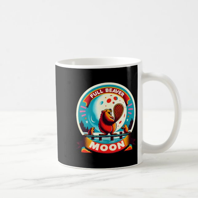 Full Moon Beaver  Kaffemugg (Höger)