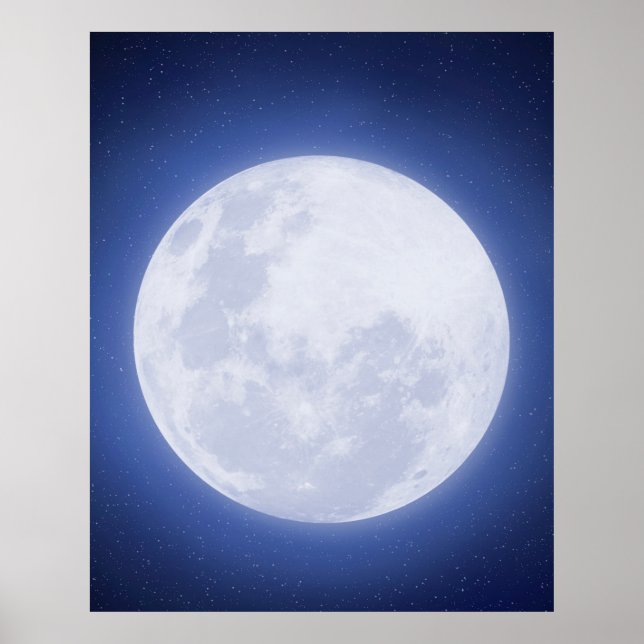 Full Moon Blue Aura Poster (Framsidan)