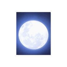 Full Moon Blue Aura Stretched Kanvastryck