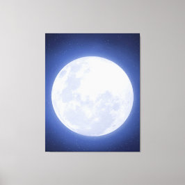 Full Moon Blue Aura Stretched Kanvastryck