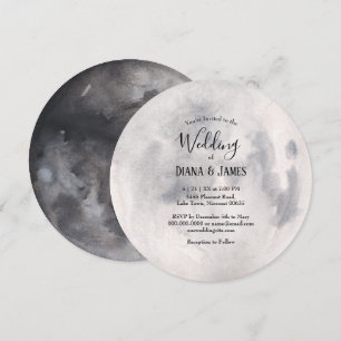 Full Moon Boho bröllopsinbjudan Inbjudningar