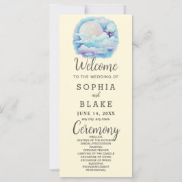 Full Moon Celestial Stars Gult Bröllopsprogram