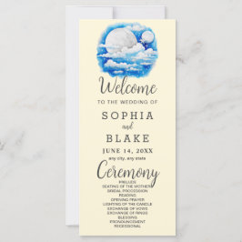 Full Moon Celestial Stars Gult Bröllopsprogram