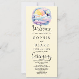 Full Moon Celestial Stars White Bröllopsprogram