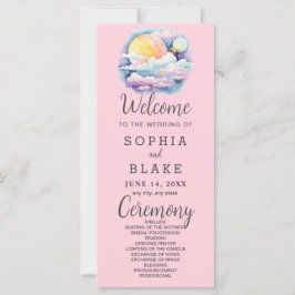 Full Moon Celestial Stars White Bröllopsprogram