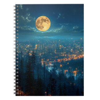 Full Moon, City på Nattens bärbara dator Anteckningsbok