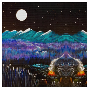 Full Moon Fire Fabric Tyg