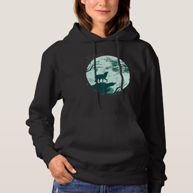 Full Moon Forest Animal Predator Moonlight Howling T Shirt (Framsida)