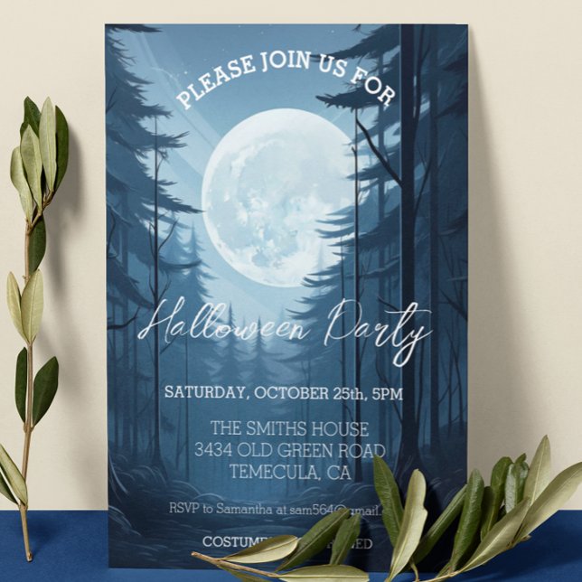 Full Moon Forest Halloween fest Inbjudningar (Skapare uppladdad)