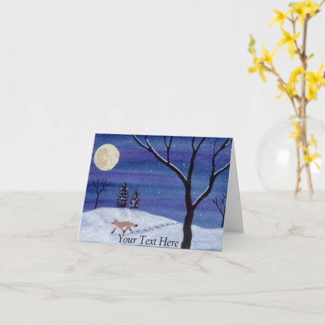 Full Moon Fox Kort (Gul blomma)