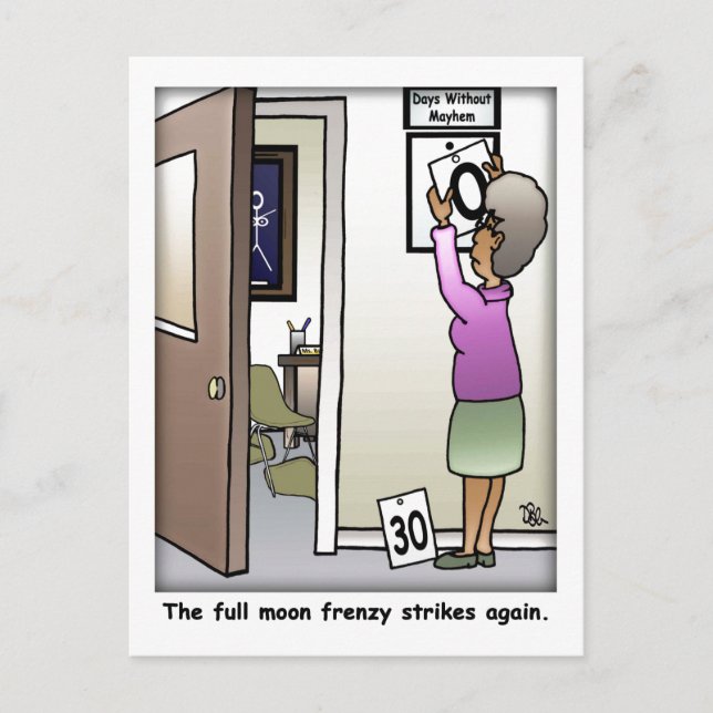 Full Moon Frenzy Funny vykort (Framsida)