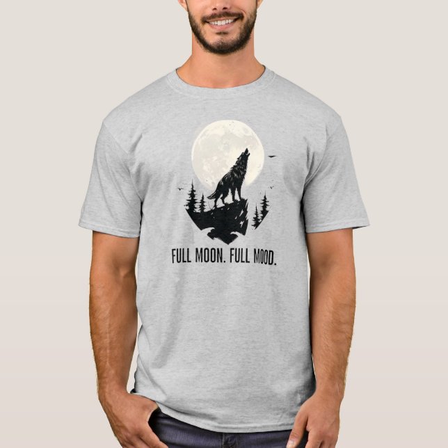 Full Moon Fullt Mood Werevarkonst T Shirt (Framsida)