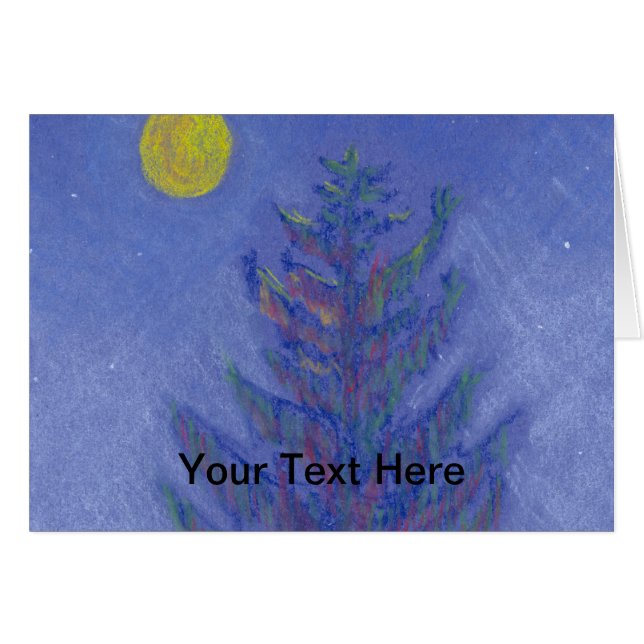Full Moon Gräs Hälsningskort (Framsidan Horizontal)