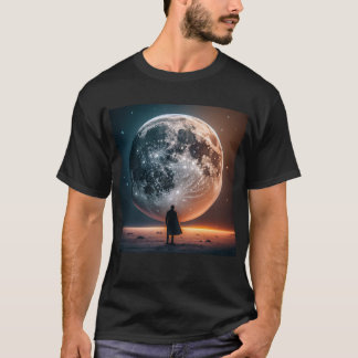Full Moon Greets Lone Traveler T Shirt