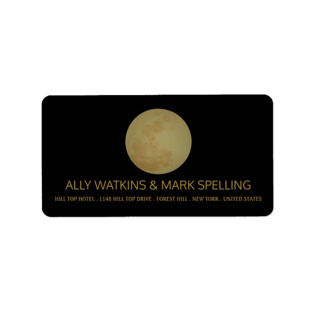 Full Moon, Halloween fest-etikett Adressetikett (Framsidan)