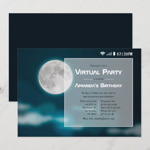 Full Moon Halloween Virtuell Födelsedagsfest Inbjudningar