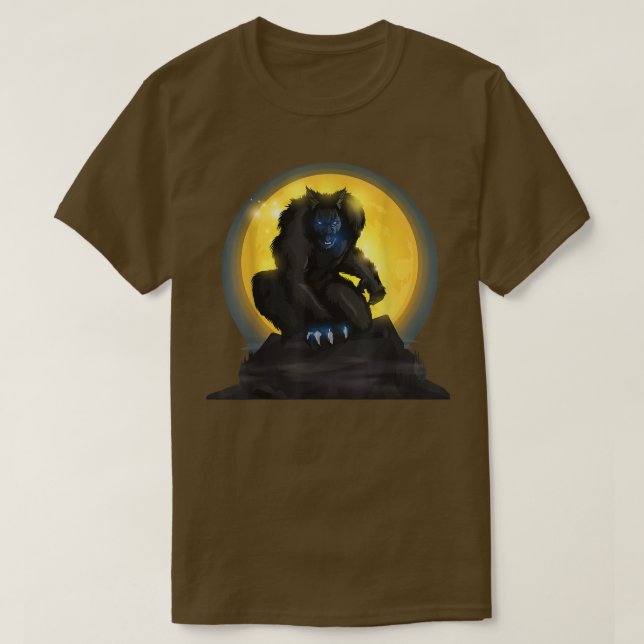 Full Moon  Halloween Werewolf 880  T Shirt (Design framsida)