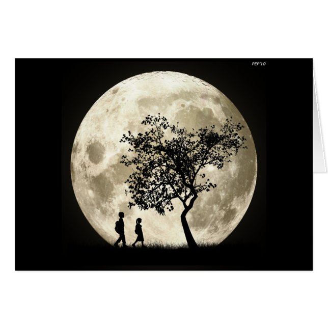 Full Moon Hälsningskort (Framsidan Horizontal)