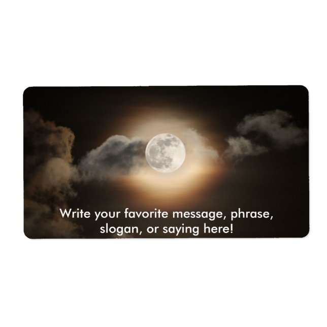 Full Moon i Cloudy Night Fraktsedel (Framsidan)