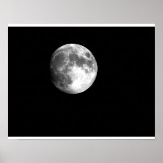 Full moon i svartvitt poster