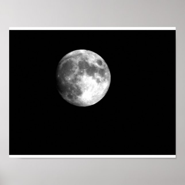 Full moon i svartvitt poster (Framsidan)