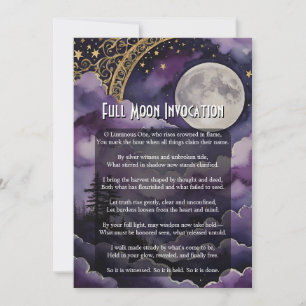Full Moon Invocation Pagan Bön Ritualkort Inbjudningar