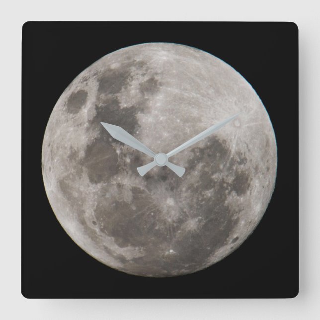 Full Moon | Johannesburgs södra Afrika Fyrkantig Klocka (Framsida)