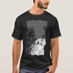 Full Moon Kråka Gloomy Forest Costume Fantastisk H T Shirt
