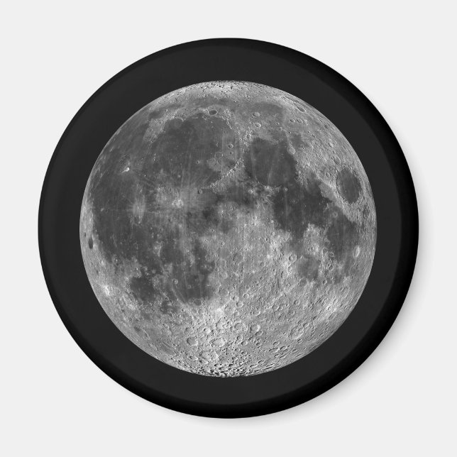 Full Moon Lunar Bilder från Rymden Magnet (Framsidan)