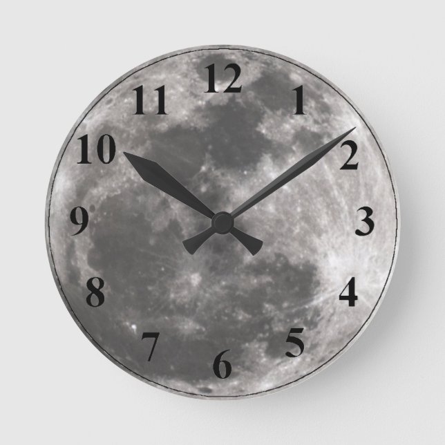 Full Moon Lunar Clock Rund Klocka (Framsida)