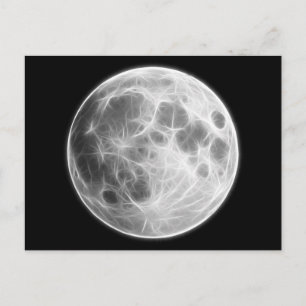 Full Moon Lunar Planet Globe Vykort