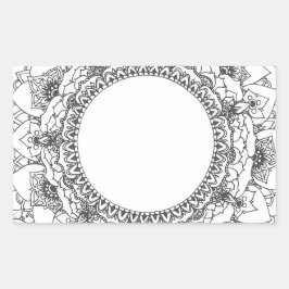 Full Moon Mandala Rectangle Sticker Rektangulärt Klistermärke