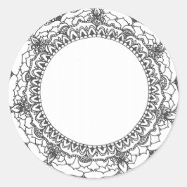 Full Moon Mandala Sticker Runt Klistermärke