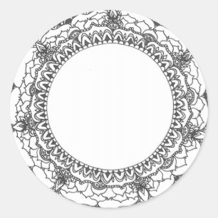 Full Moon Mandala Sticker Runt Klistermärke