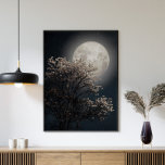 Full Moon med Blossoming Träd Poster<br><div class="desc">Full Moon med Blossoming Träd Poster vackert med magin från en månbelyst natt. Ett ljusstrålande fullt i måne lyser i bakgrunden med en mjuk glöd på ett blomstrande träd, försett med ömtåliga blommor. Den slående kontrasten mellan måne brilliance och träd intricate-detaljerna skapar en serene som ändå fångar in synen. Den...</div>