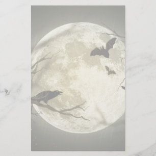 Full Moon med fladdermöss och Raven