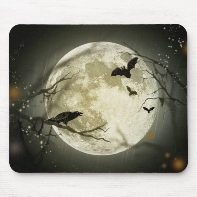 Full Moon med fladdermöss och Raven Musmatta (Framsidan)