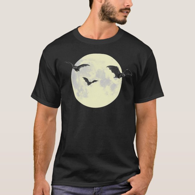 Full Moon med Fladdermöss Tee (Framsida)