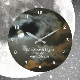 Full Moon med Natt-citattecken Nattskift Stor Klocka