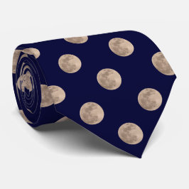 Full Moon Mörk Navy Blue Polka Dot Tie Slips