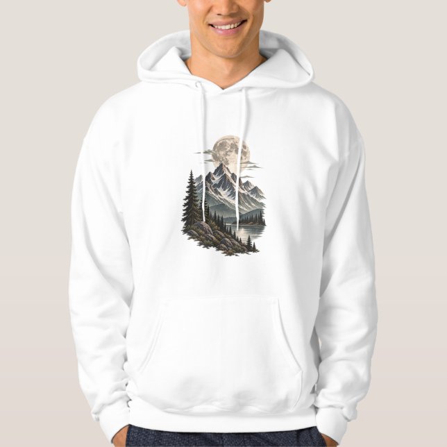 Full Moon Mountain Wilderness Hoodie (Framsida)