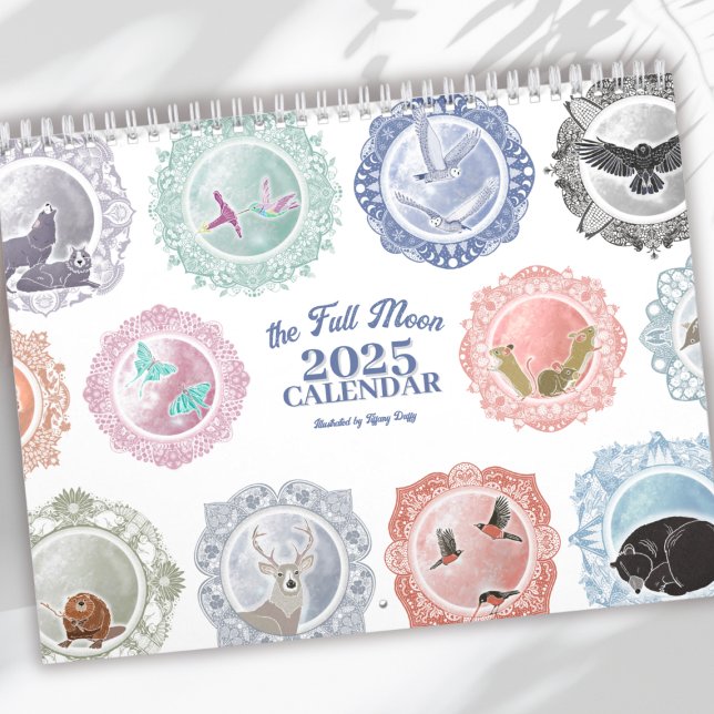 Full Moon Namn Illustrated Art Kalender (Skapare uppladdad)